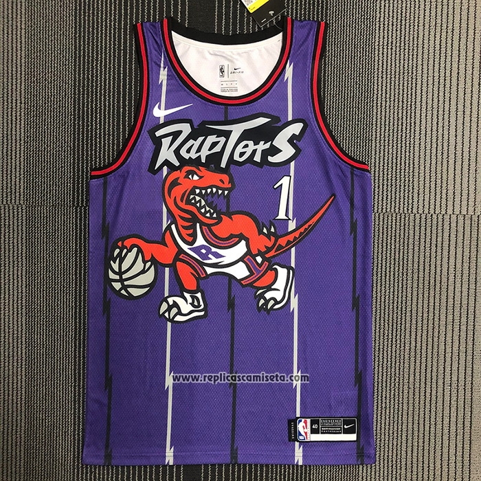 Camiseta Toronto Raptors Tracy Mcgrady #1 Classic Edition Violeta